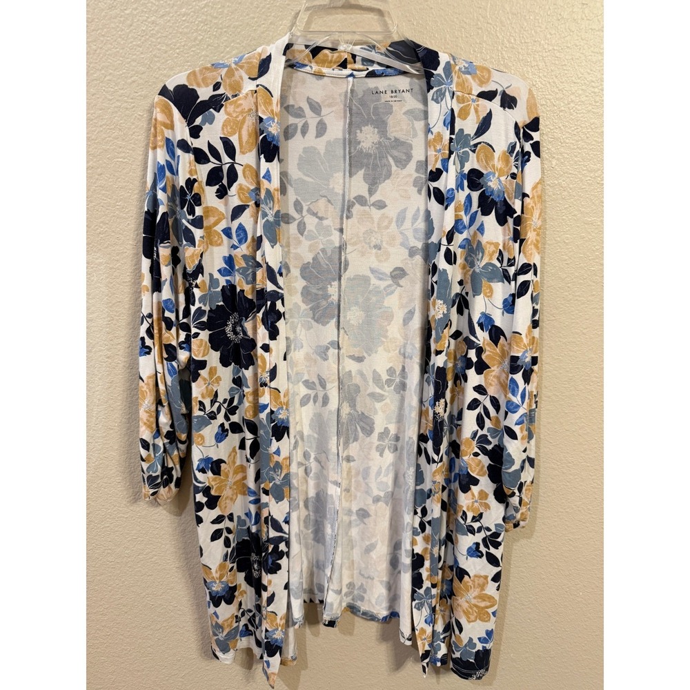 Lane Bryant Floral Open Front‎ Cardigan Duster Long Sleeve Women Size 18 20